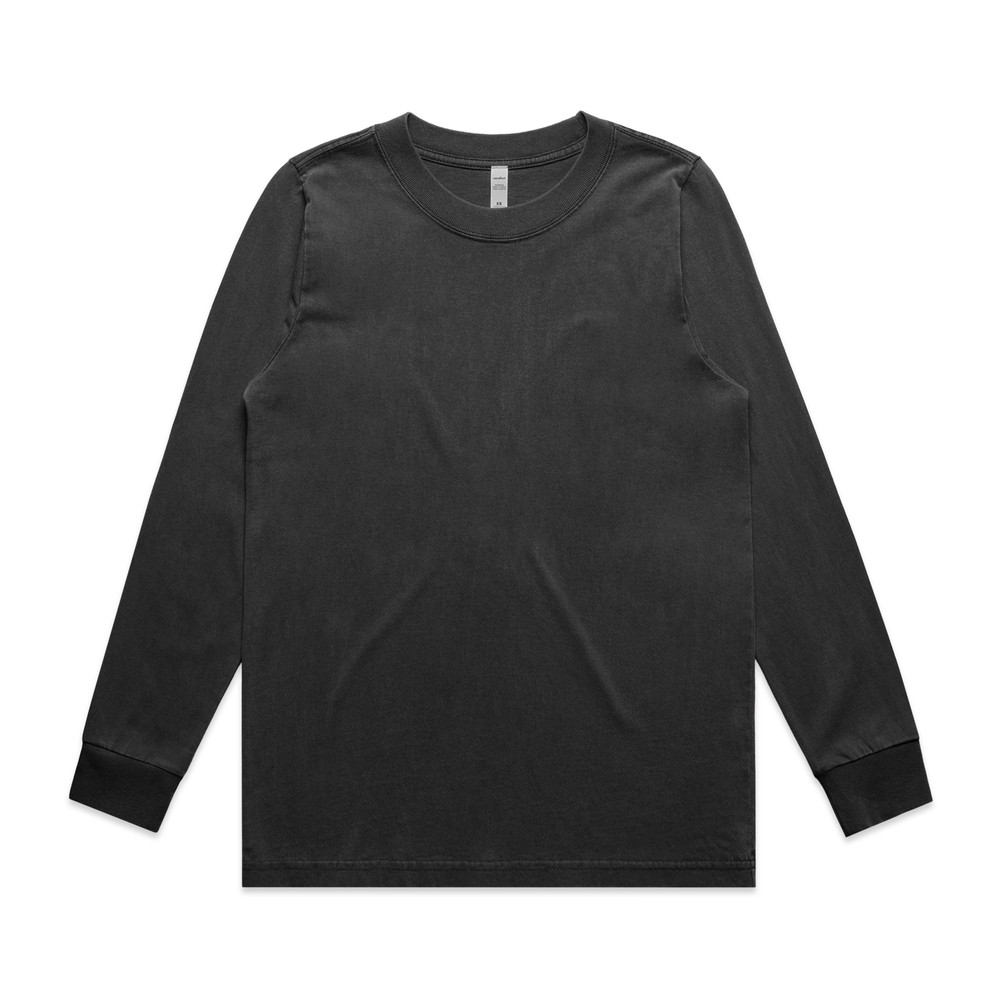Women's Heavy Faded Long Sleeve Tee in Faded Black