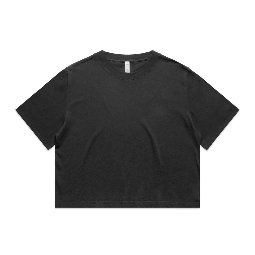 Women's Heavy Faded Crop Tee in Faded Black