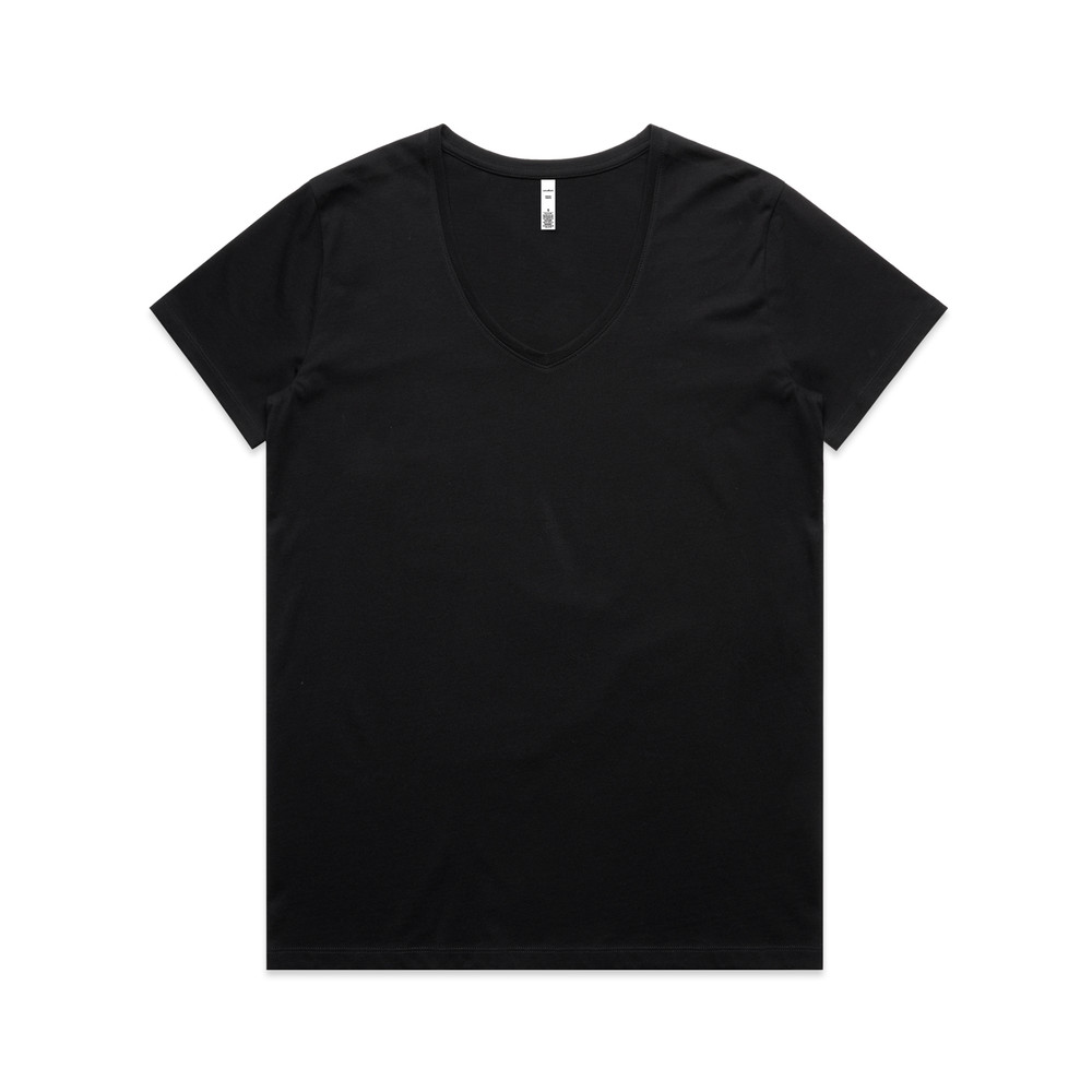 Women's Maple V Neck Tee in Black