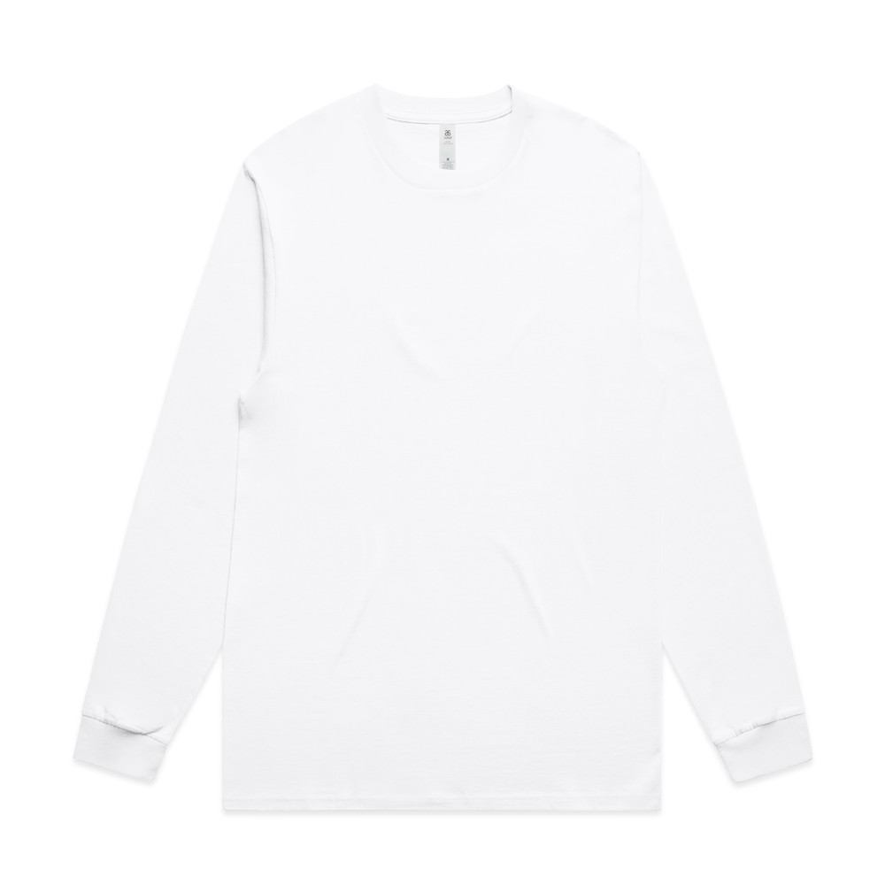 Block Long Sleeve Tee in White