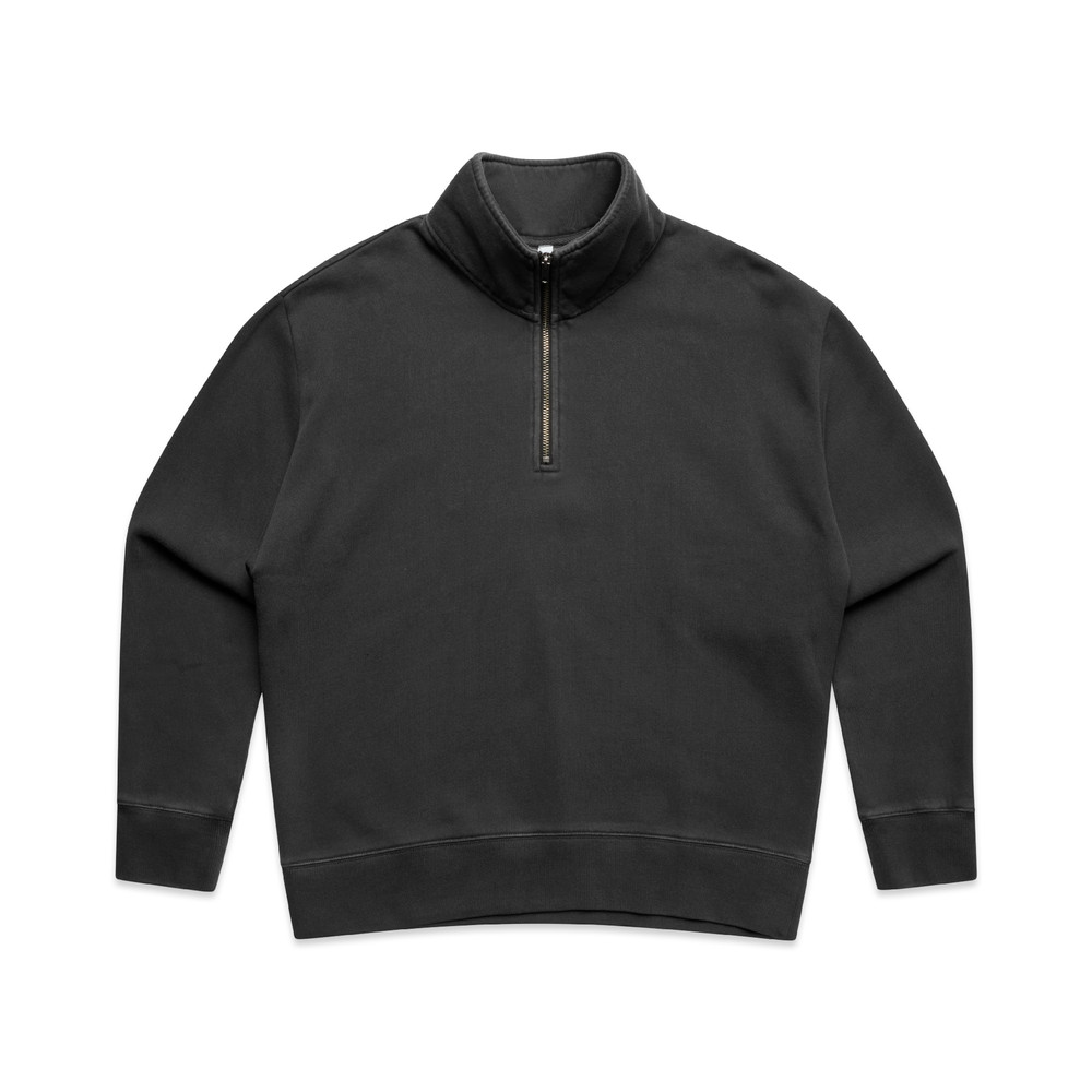 Women's Relax Faded Half Zip Crew in Faded Black