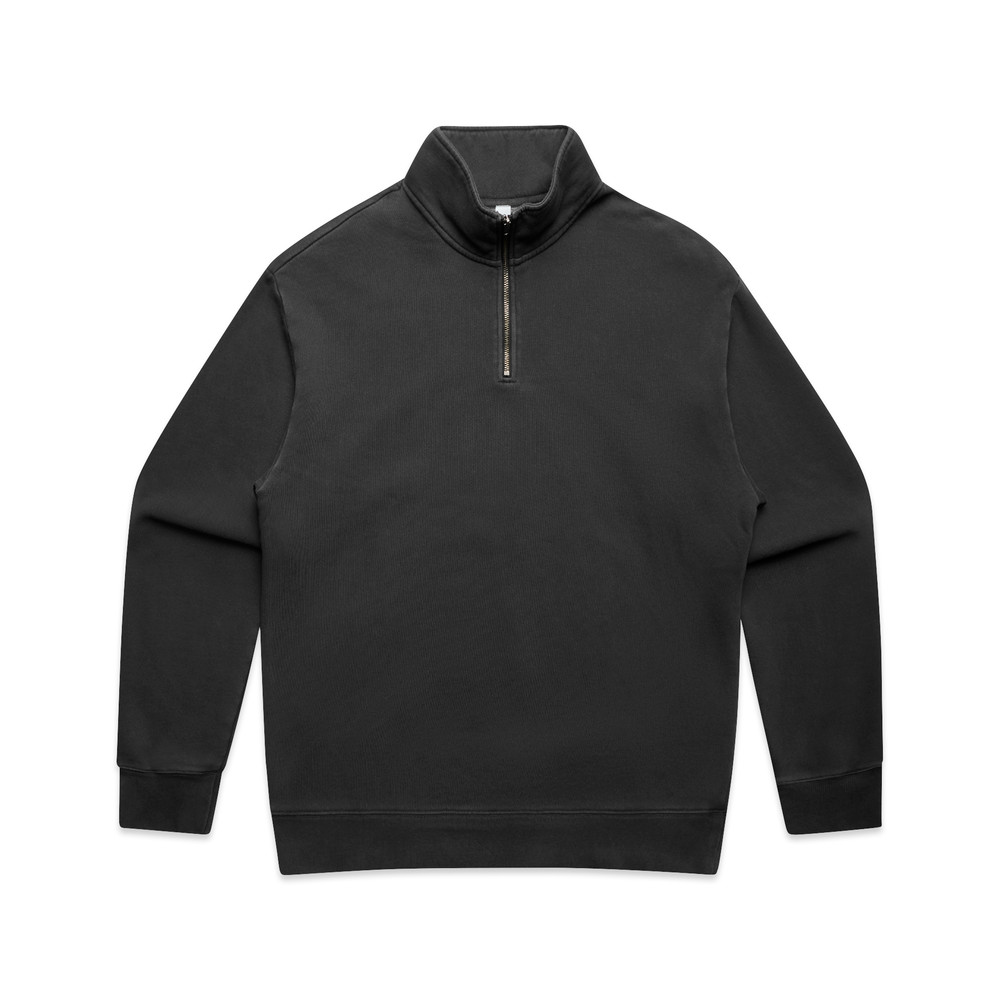 Relax Faded Half Zip Crew in Faded Black