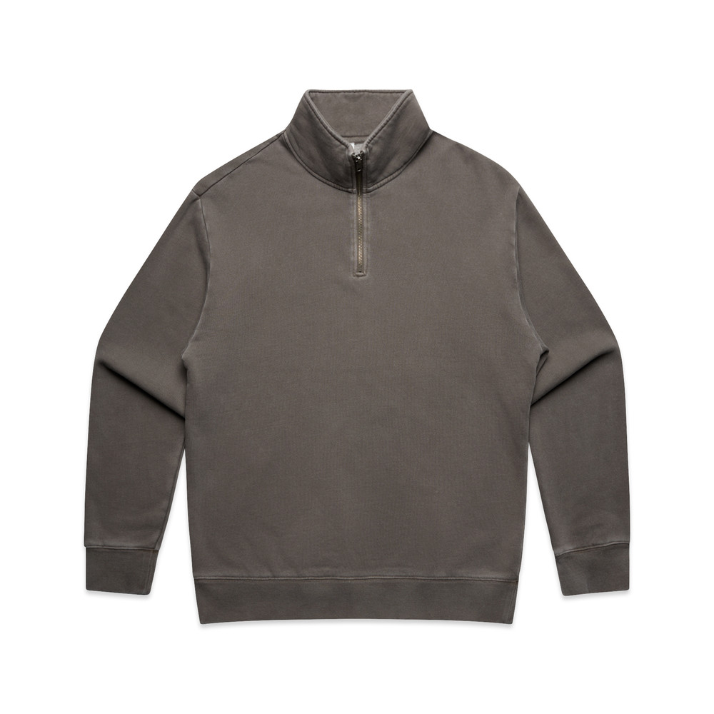 Relax Faded Half Zip Crew in Faded Grey