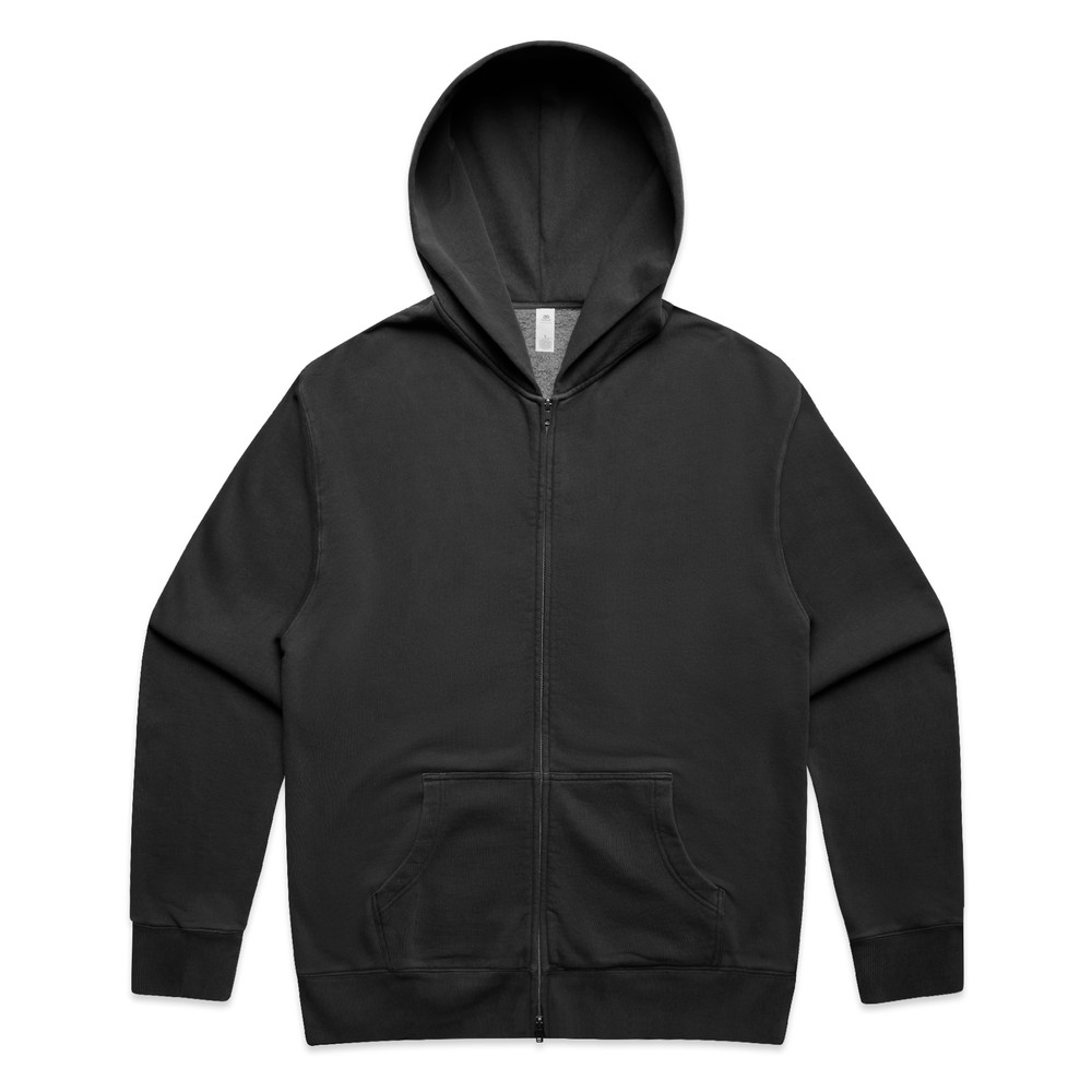 Relax Faded Zip Hood in Faded Black