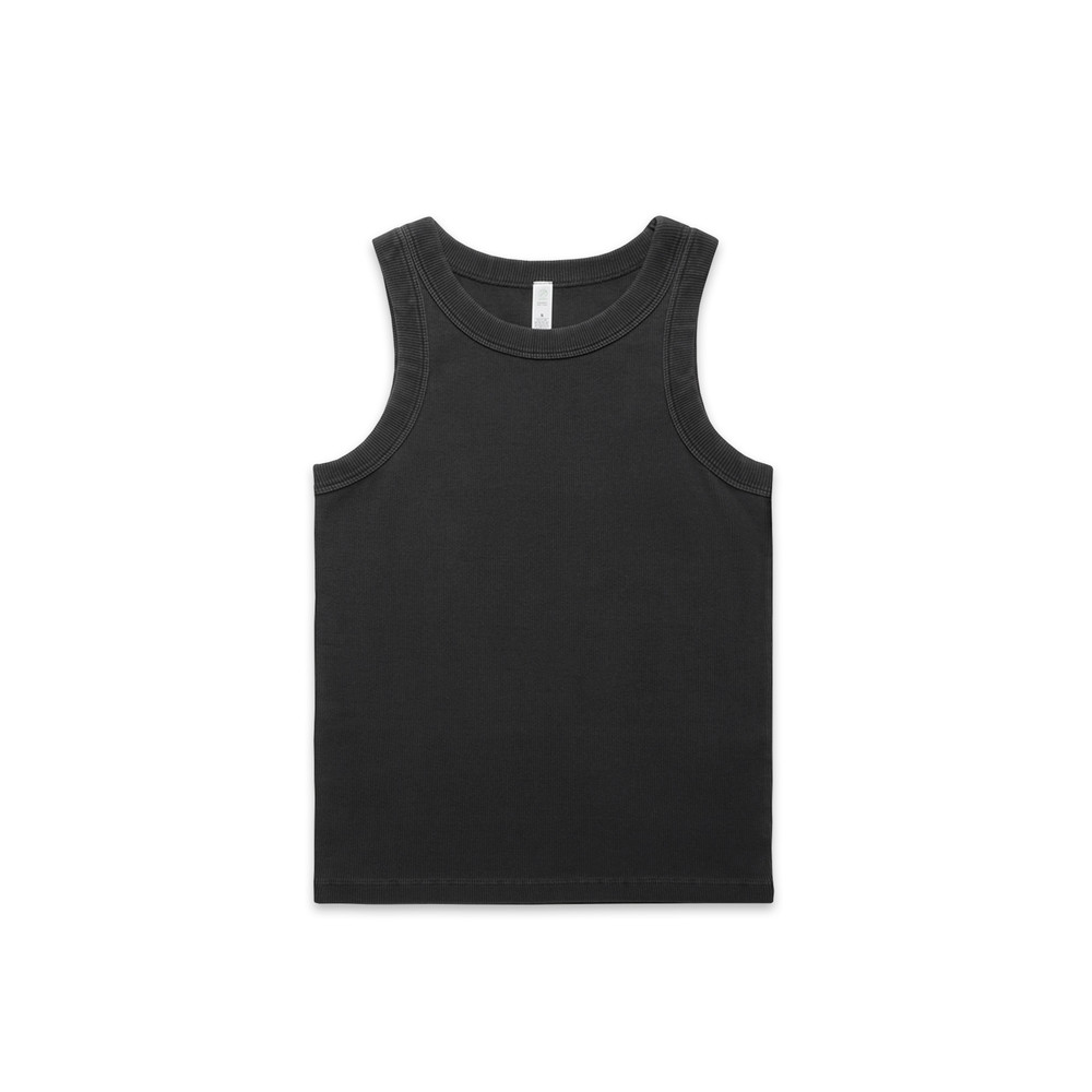 Women's Faded Organic Rib Tank in Faded Black