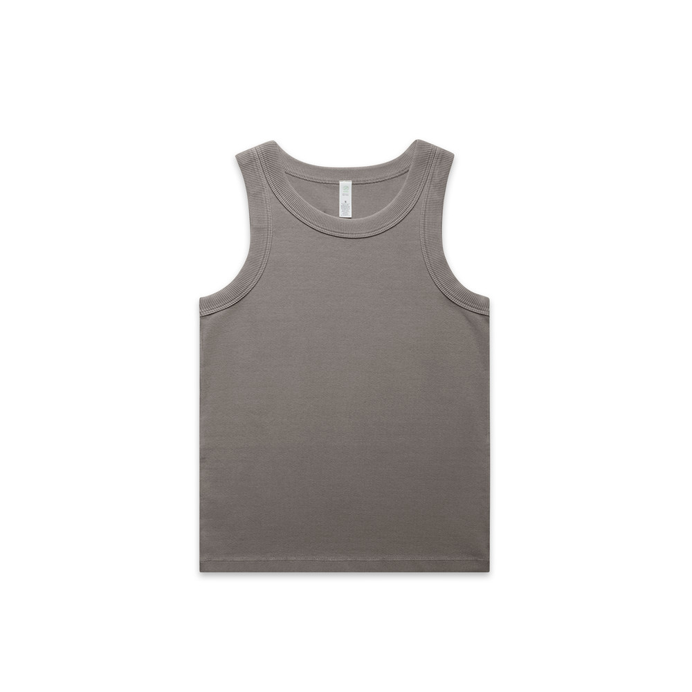 Women's Faded Organic Rib Tank in Faded Grey