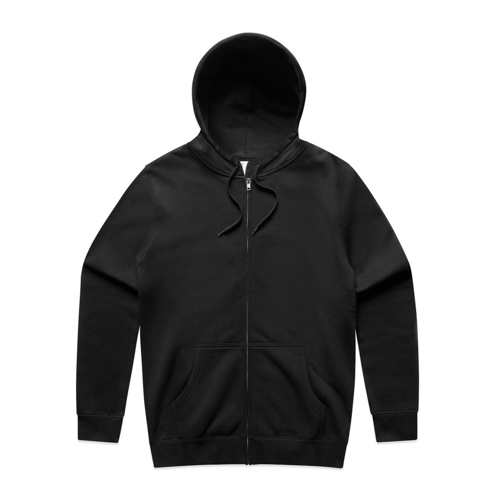 Stencil Zip Hood in Black
