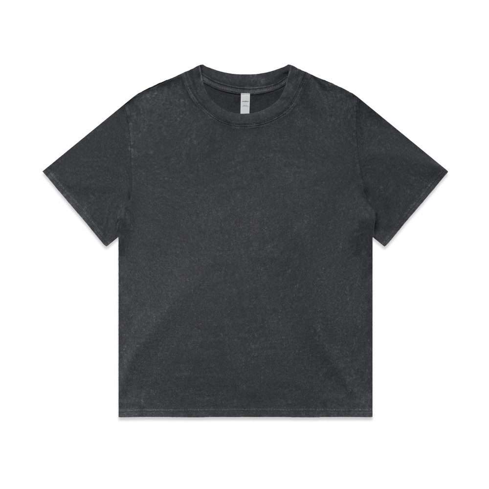Women's Stone Wash Heavy Tee in Black Stone