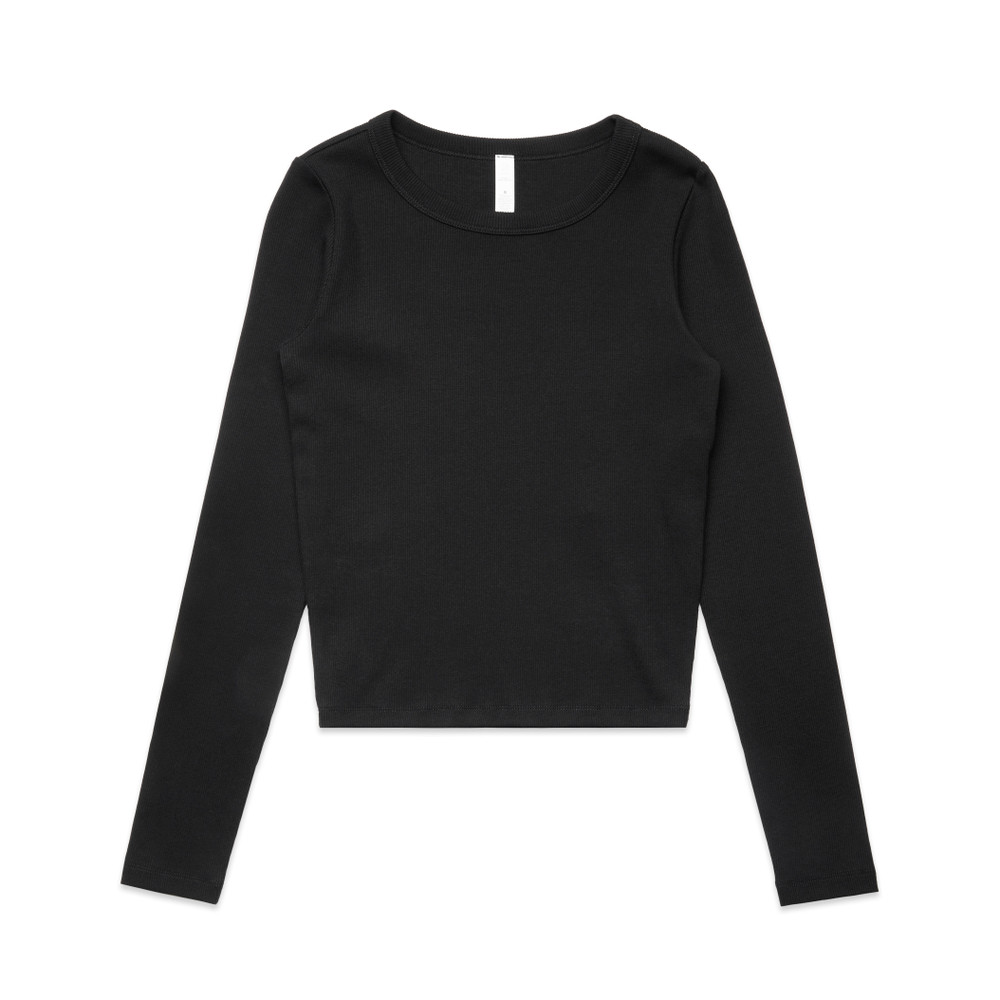 Women's Organic Rib Long Sleeve Tee in Black