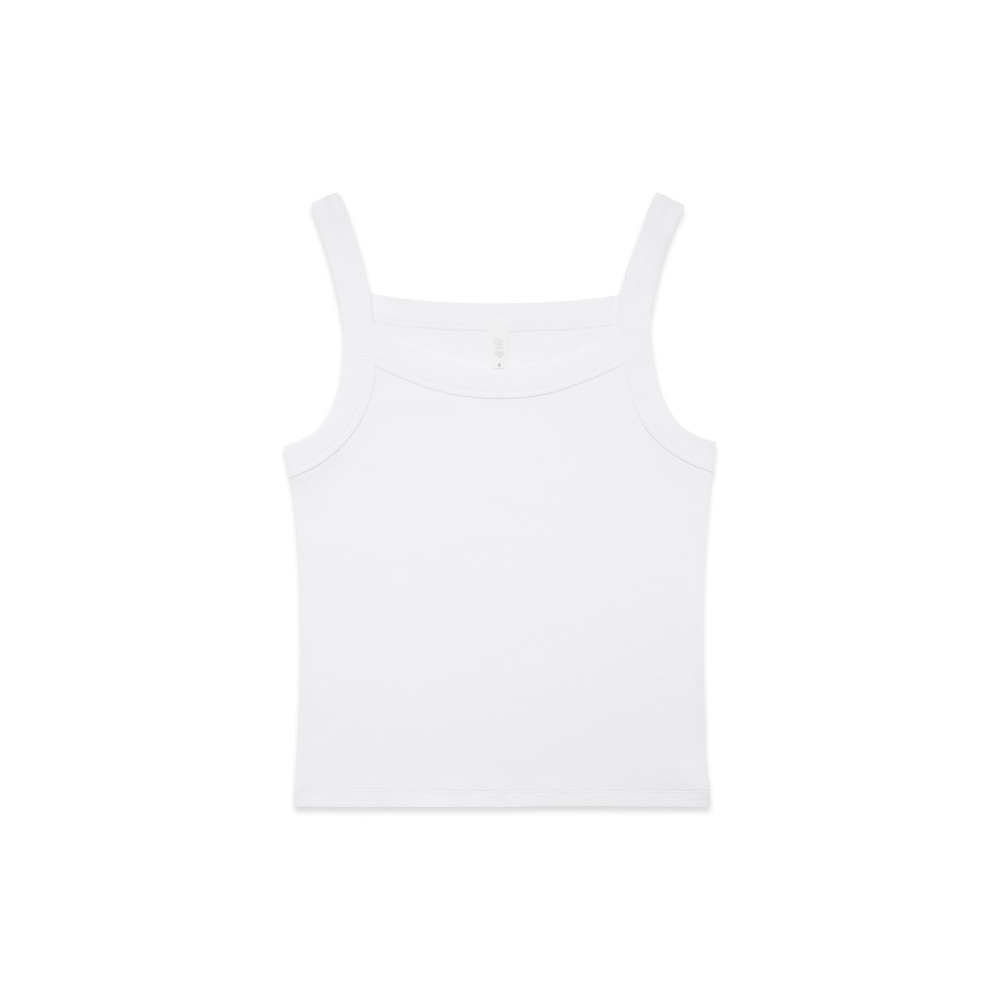 Women's Organic Collegiate Tank in White