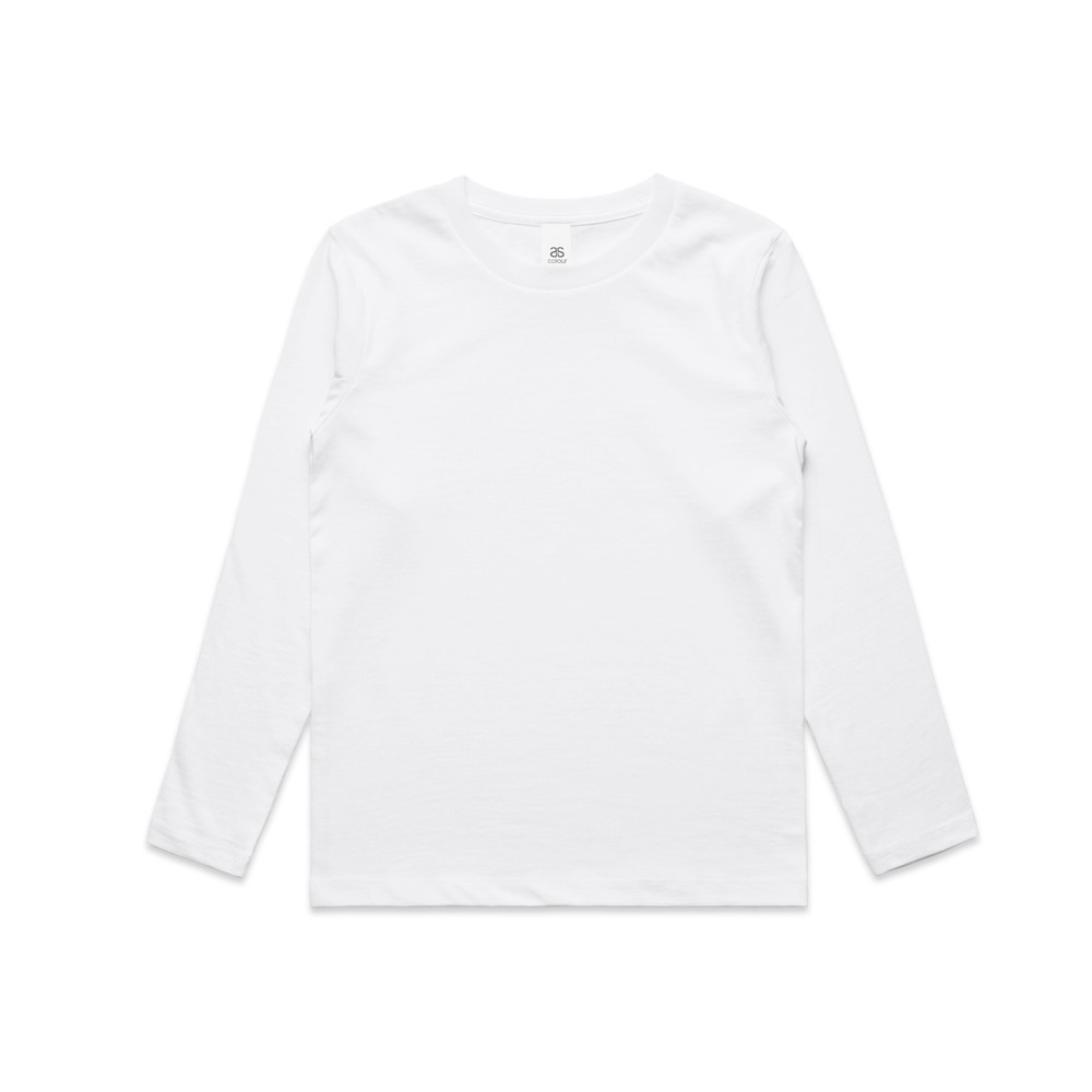 Youth Staple Long Sleeve Tee in White