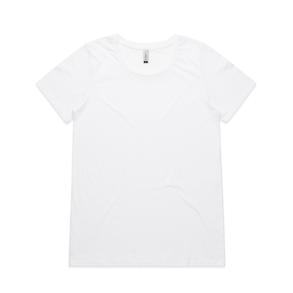 Women's Shallow Scoop Tee in White