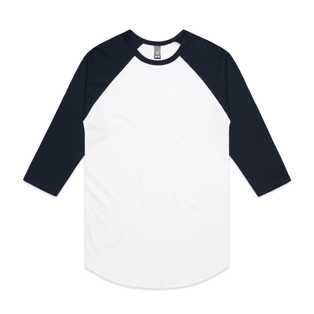 Raglan Tee in White / Navy