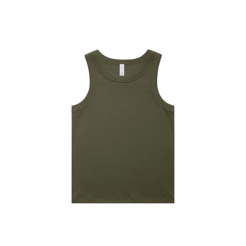 Women's Organic Rib Tank in Army