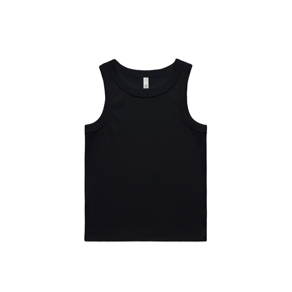 Women's Organic Rib Tank in Black