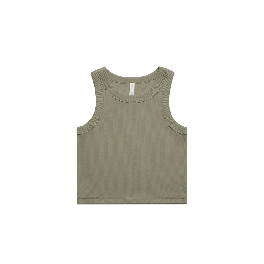 Women's Organic Rib Crop Tank in Eucalyptus