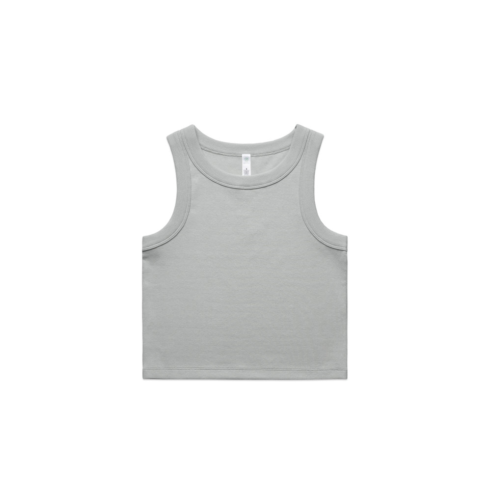 Women's Organic Rib Crop Tank in Storm