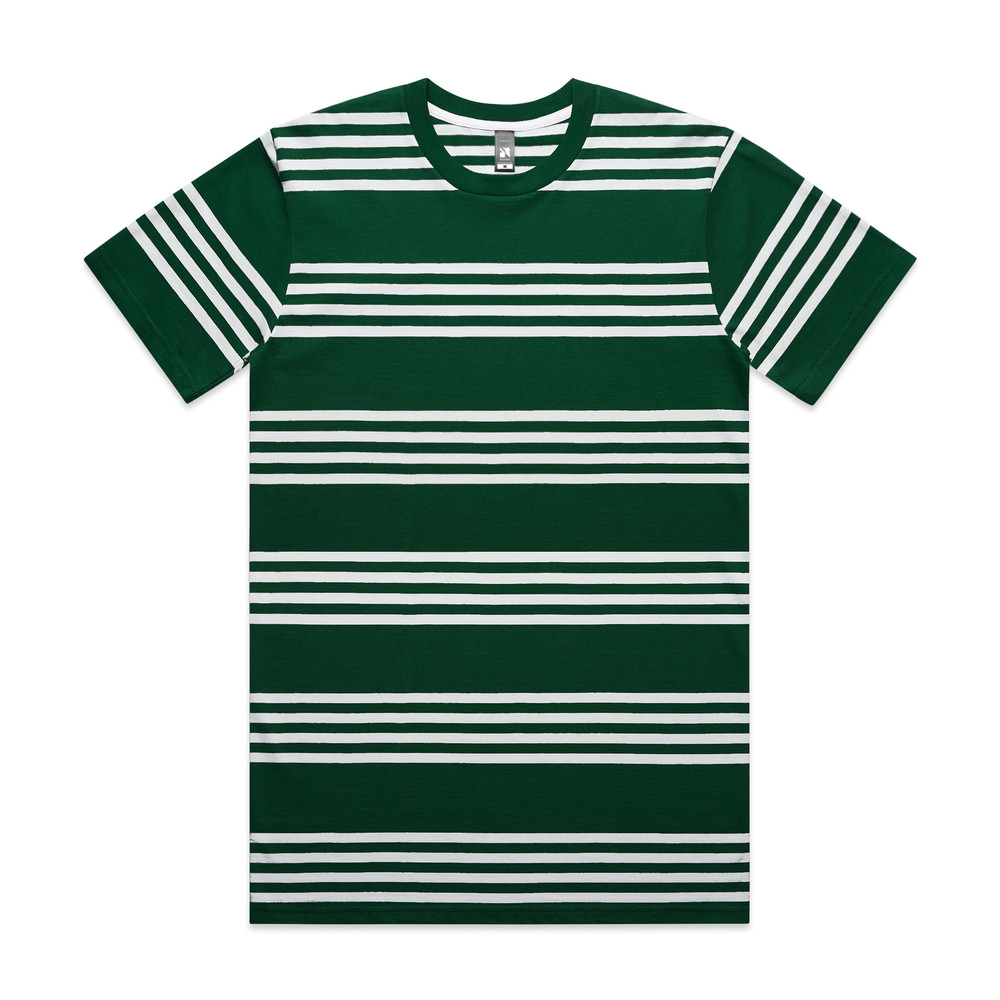 Classic Quad Stripe Tee in Emerald / White