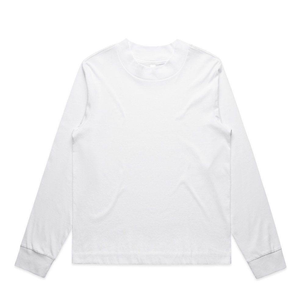 Women's Mock Long Sleeve Tee in White