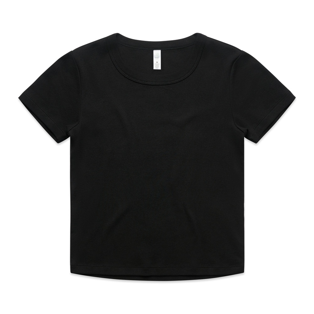 Women's Organic Rib Baby Tee in Black