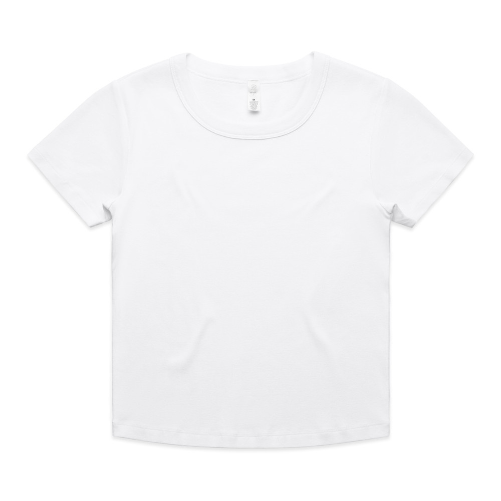 Women's Organic Rib Baby Tee in White