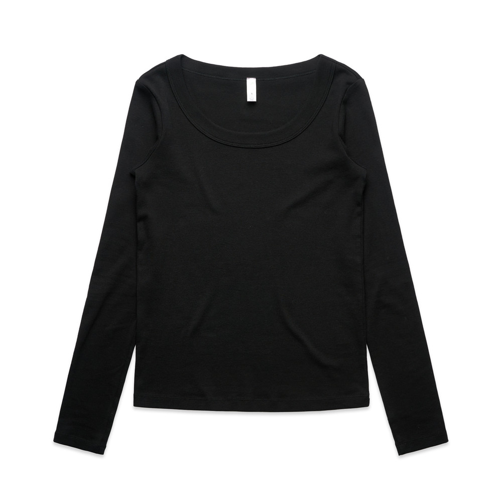 Women's Organic Baby Rib Long Sleeve Tee in Black