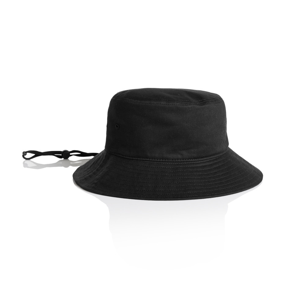 Wide Brim Bucket Hat in Black