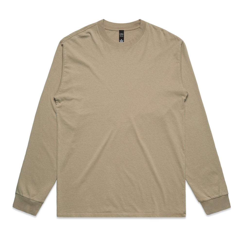 Heavy Faded Long Sleeve Tee in Faded Khaki